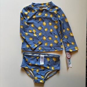 Carter's Blue Lemon Print Rashguard Set